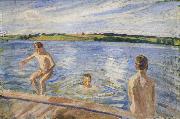 Peter Hansen Boys Bathing France oil painting artist